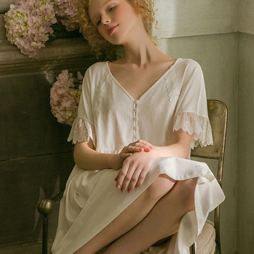 Margaret Lawton's Lace-Bodice Ankle Length Nightgown